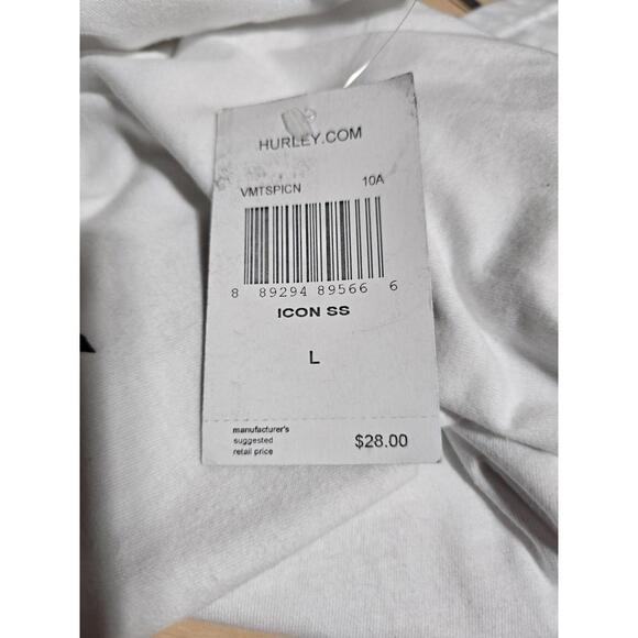Hurley White T-Shirt 100% Cotton Men's Size Large - Picture 4 of 4